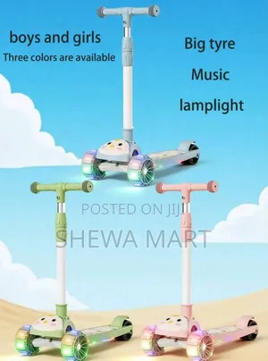 Photo - Kids Scooter Super Wide Wheels for Safety, With Fun Music Led Lights,