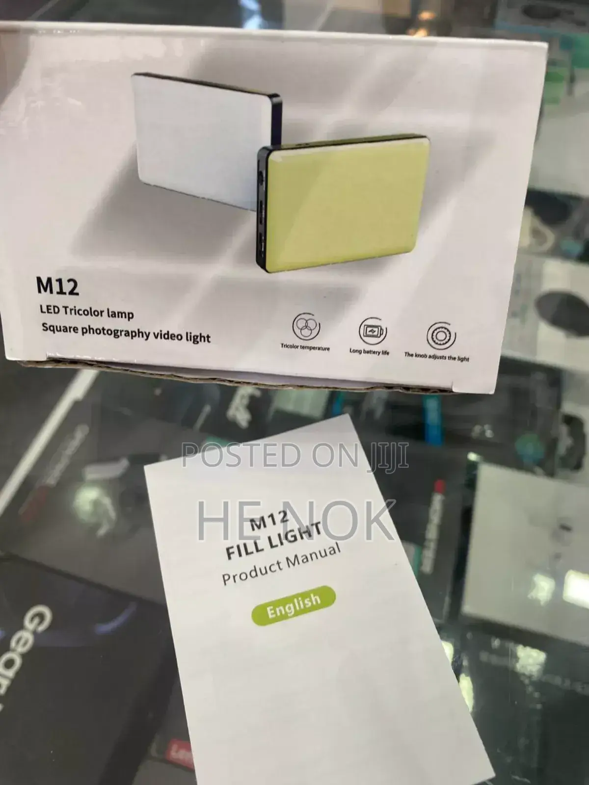 M12 Led Tricolor Photography Video Light Reachable Square Phone Clip