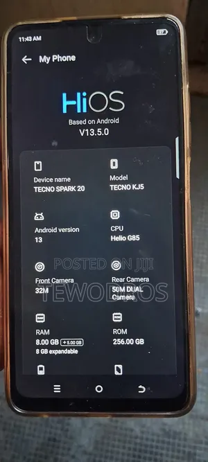 Tecno Spark 20 256 GB Silver