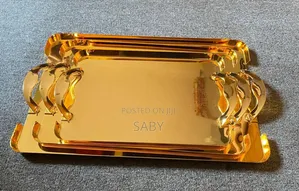 Royal 3pcs Luxury Golden Serving Tray