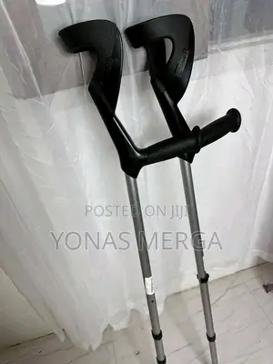 Photo - Kranch=Pair of 2 Crutches Height Adjustable Aluminum Anatomical Handle