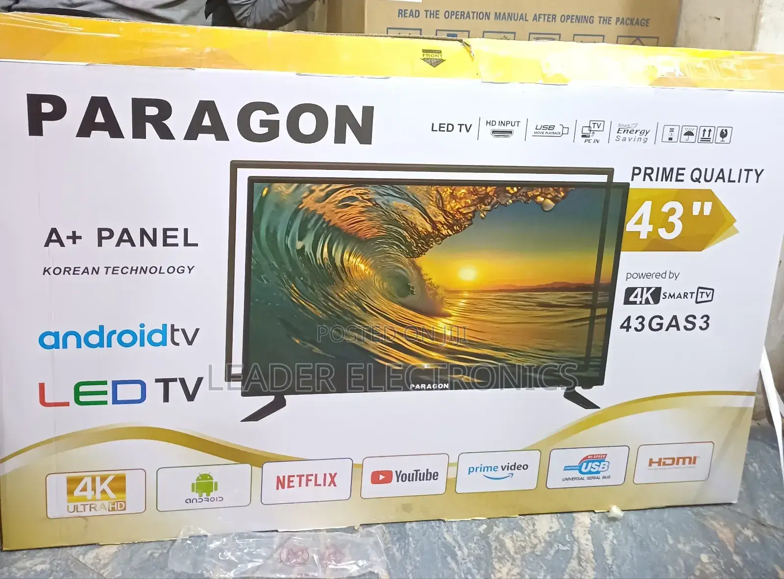 Paragon Tv 43" Smart Android Tv New Arrival 2025