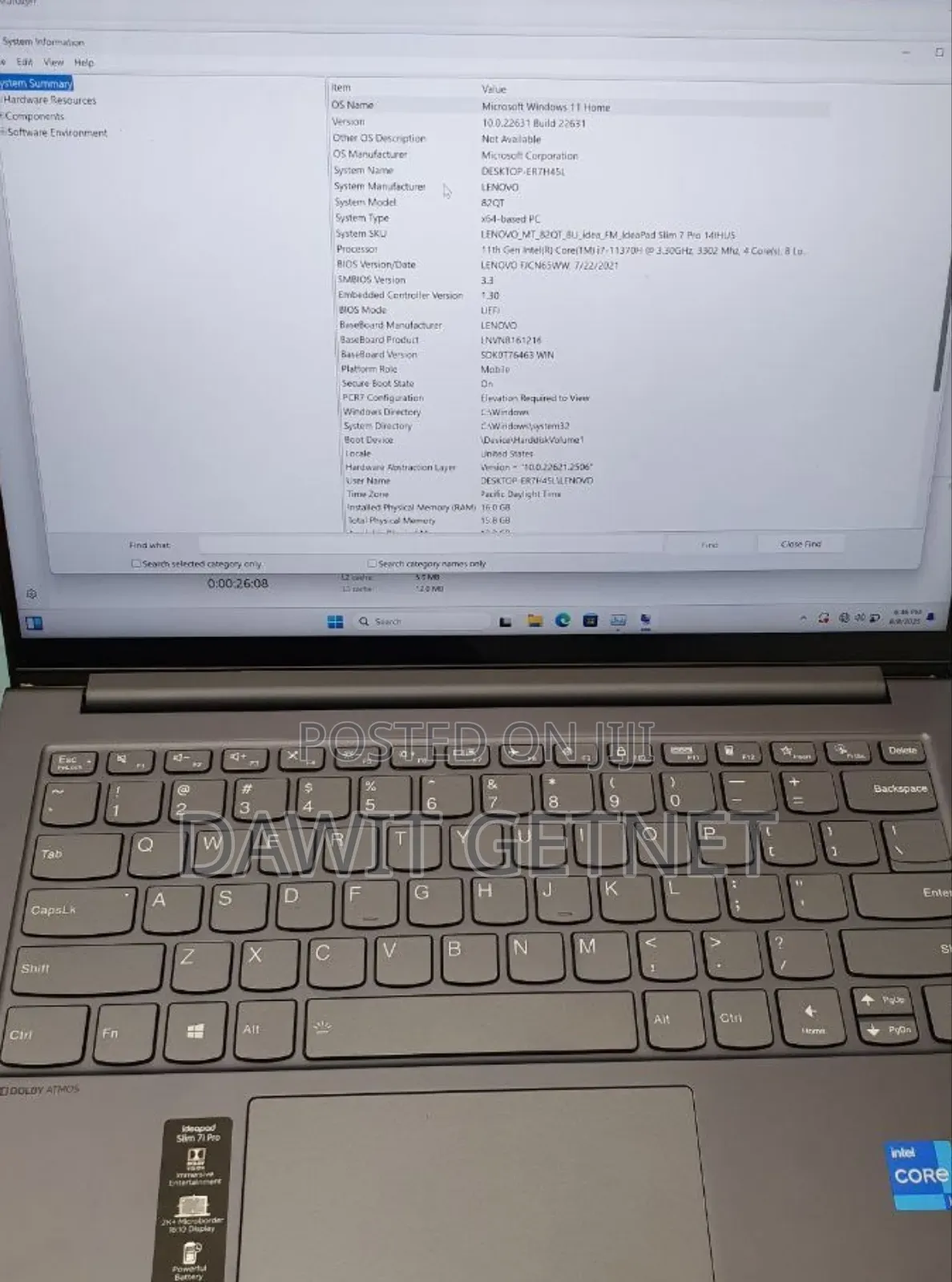 New Laptop Lenovo Ideapad 3 16GB Intel Core I7 SSD 512GB