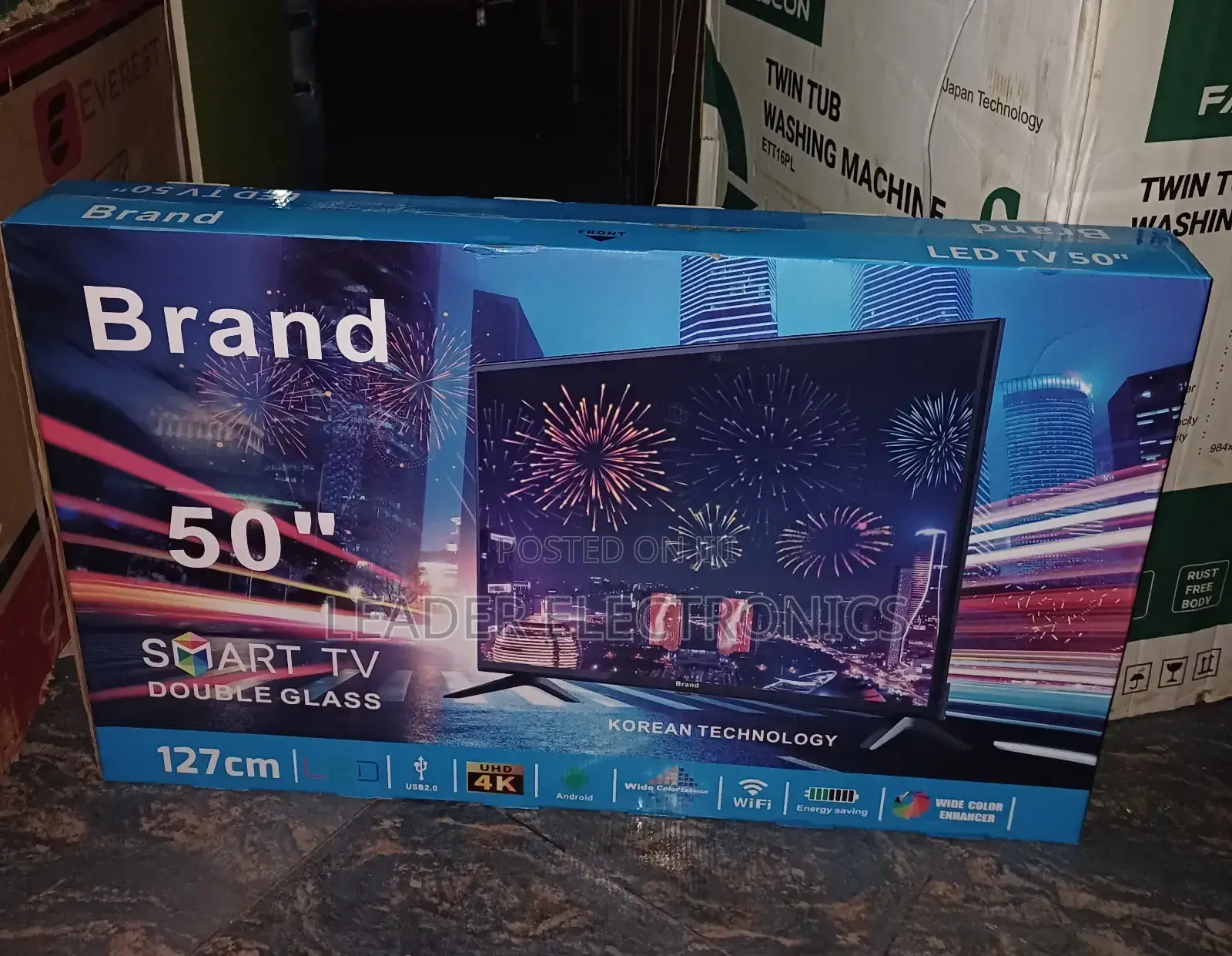 Brand Tv 50" Smart Android Tv Double Glass Tv