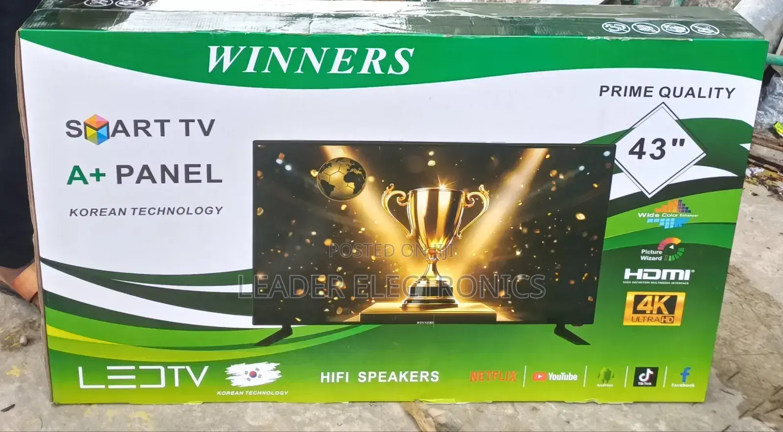 Winners Tv 43" Smart Android Tv New Arrival 2025 Double Glass Tv