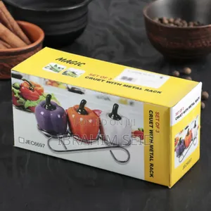 Ceramic Set For Spices "Peppers", 90 Ml, 6×7.5 Cm, 3 Pcs