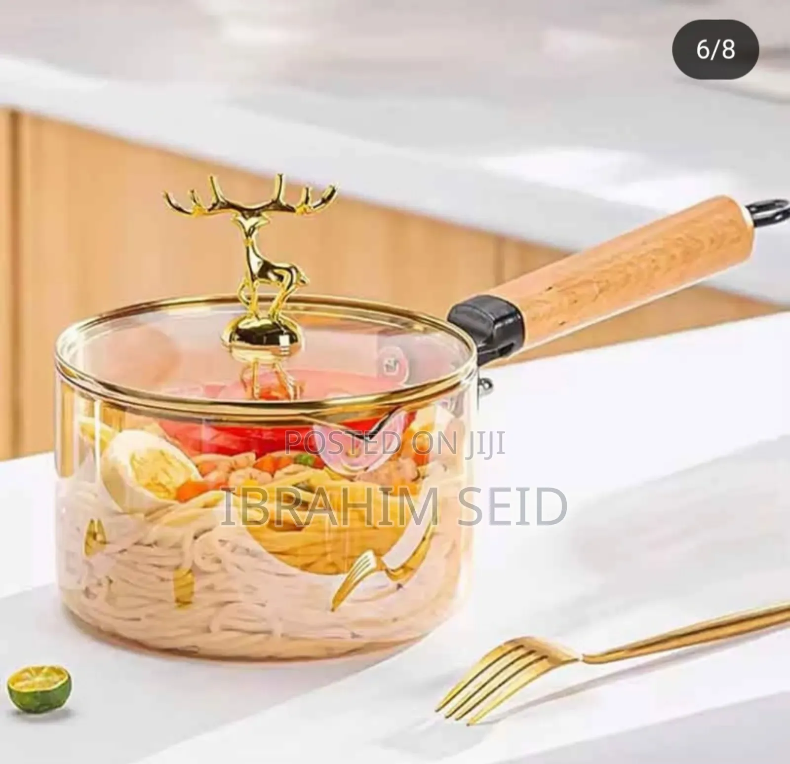 Single-Handled Soup Pot Made of High Boron Glass, With a Capacity 3.5l