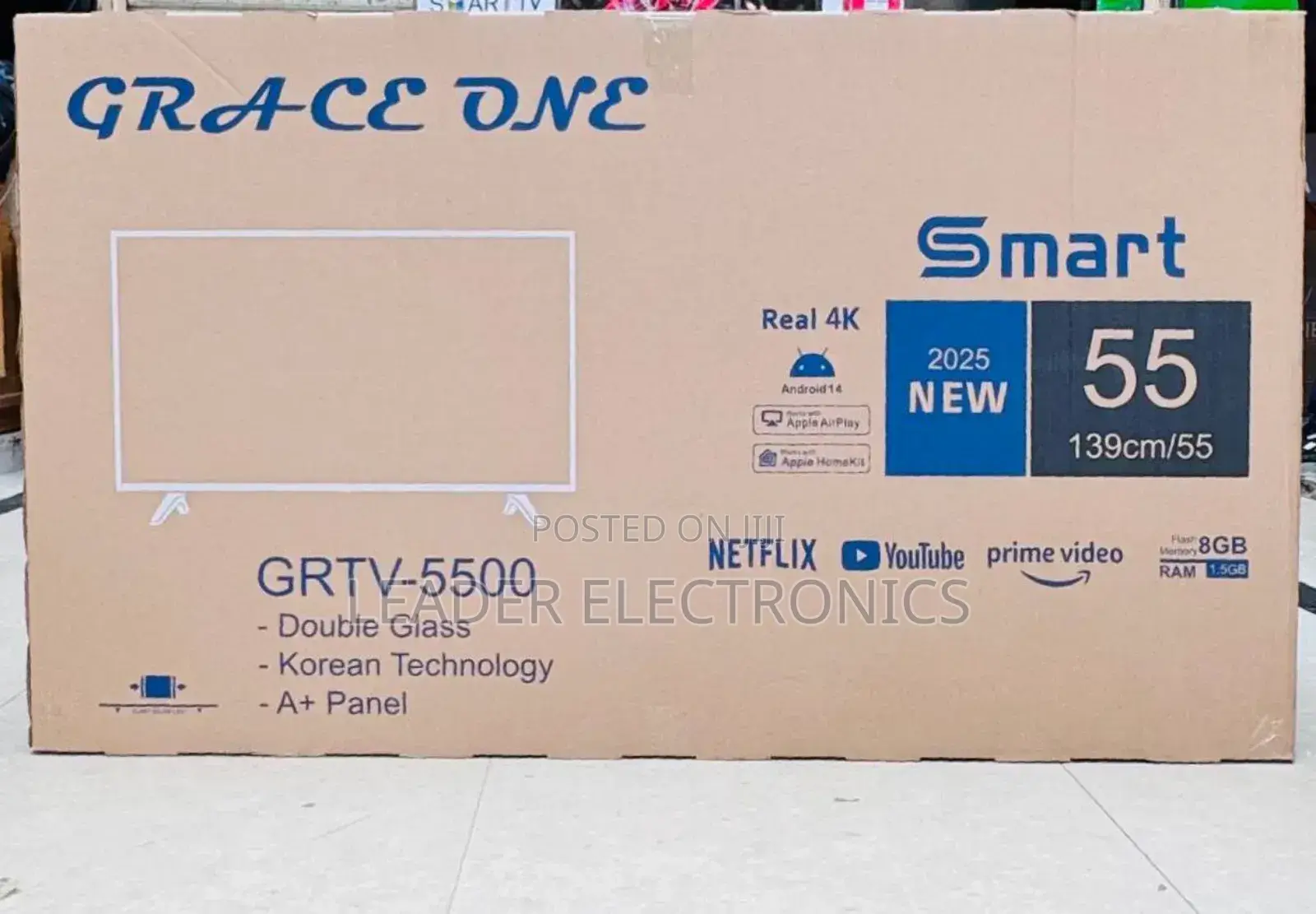 Grace One Tv 55" Smart Android Tv New Arrival 2025
