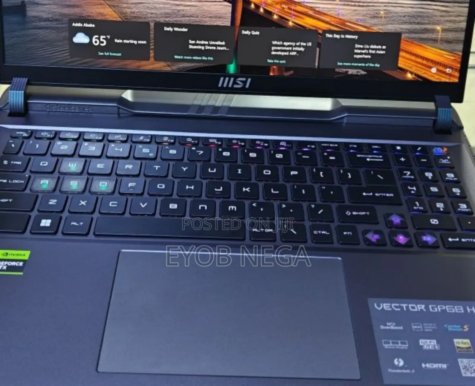 New Laptop MSI Vector GP68 HX 13V 16GB Intel Core I9 SSD 1T