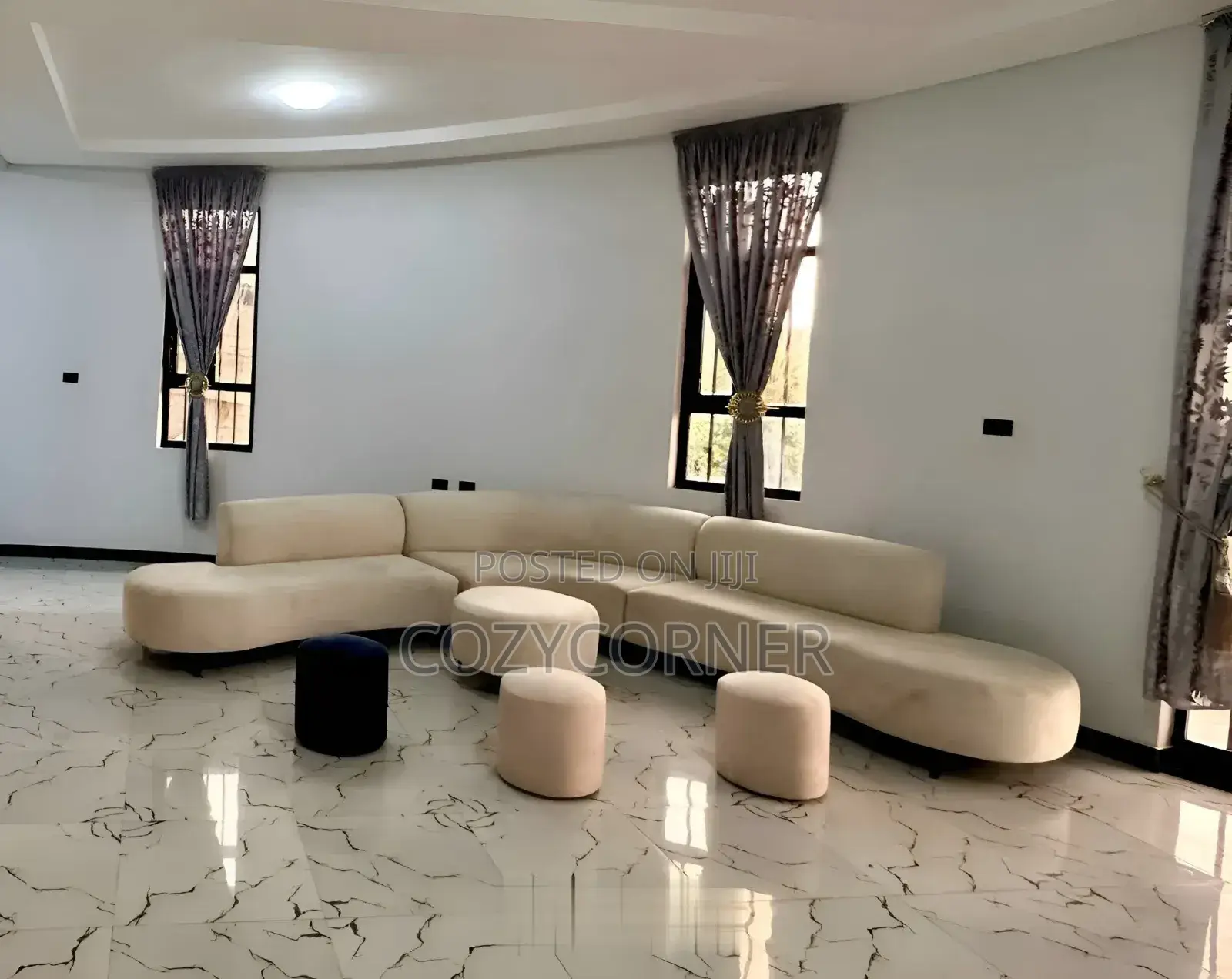 Quirky Oval L Shape Sofa Set With Premium Quality. ሶፋ