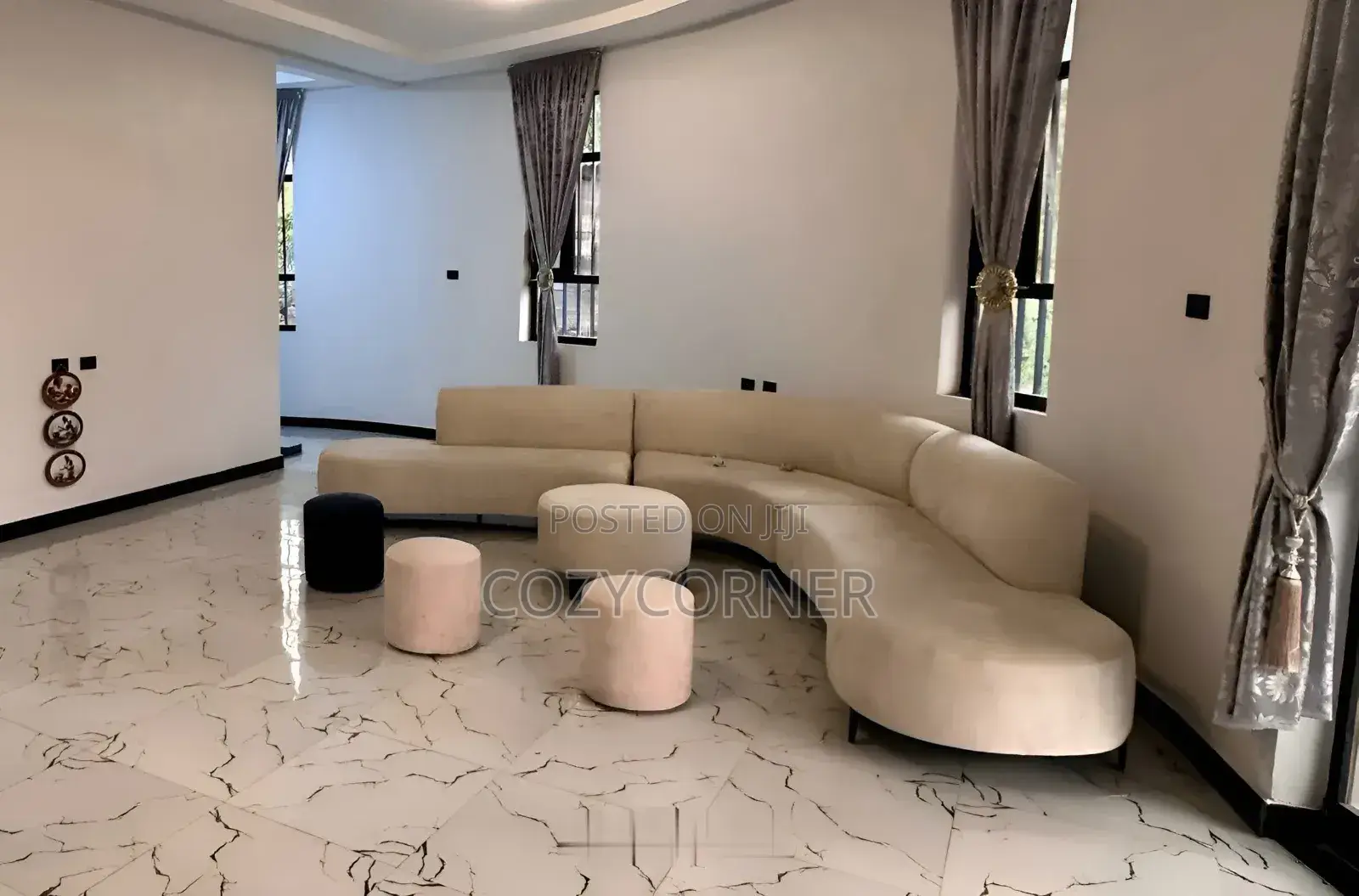Quirky Oval L Shape Sofa Set With Premium Quality. ሶፋ