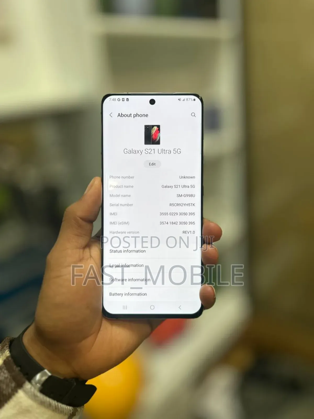 New Samsung Galaxy S21 Ultra 5G 256 GB Blue