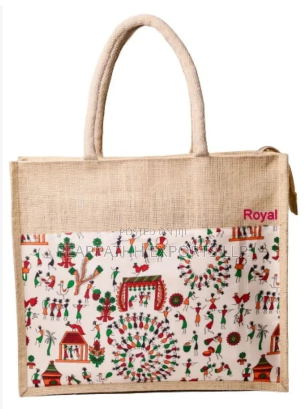 Fashion Jute Bag With Kalamkari Print – Stylish Traditional