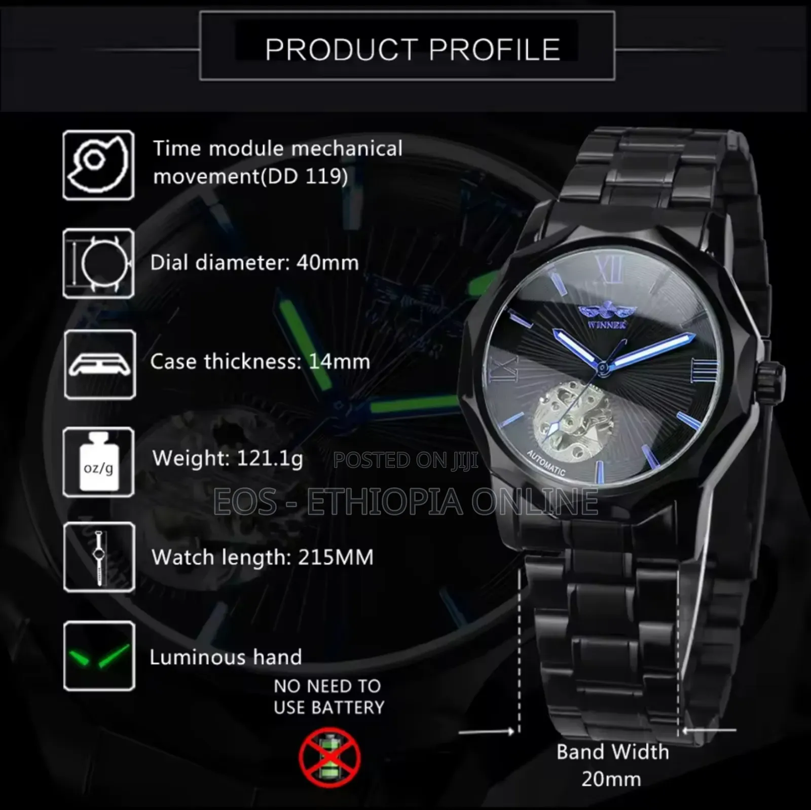 Casual Automatic Winner Brand Men's Watch [Preorder]