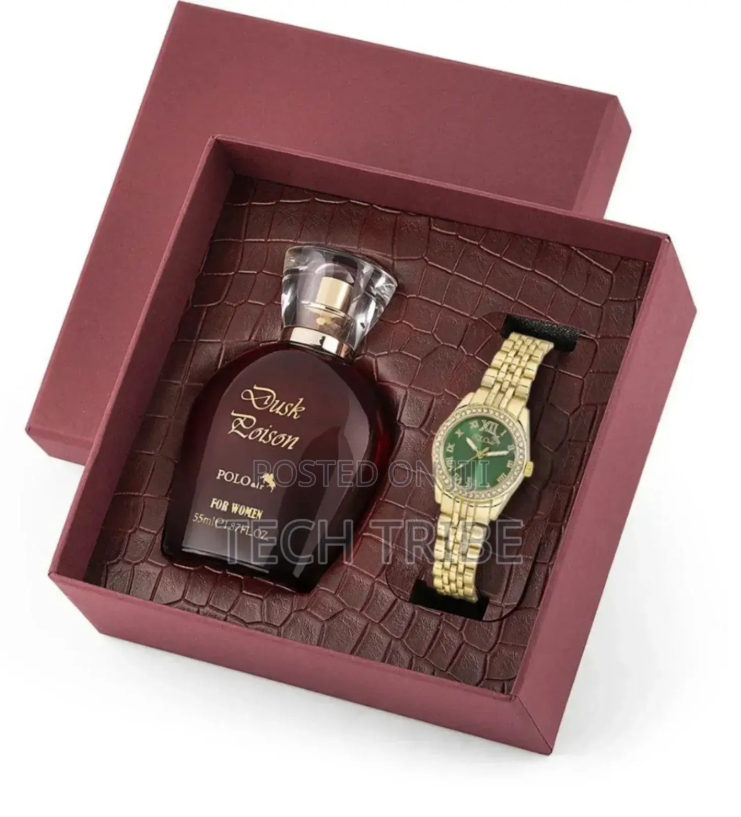 Women's Wristwatch and 55 Ml Perfume Set Gift Box Combination for Her.