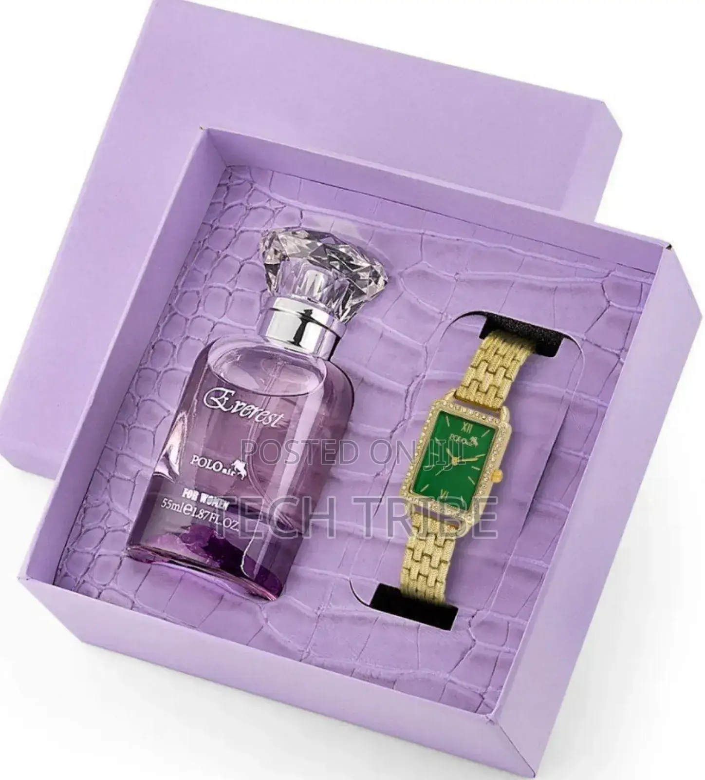 Women's Wristwatch and 55 Ml Perfume Set Gift Box Combination for Her.