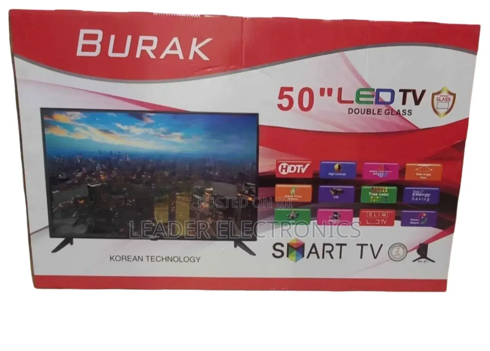 Burak Tv 50" Smart Android Tv Double Glass Tv New