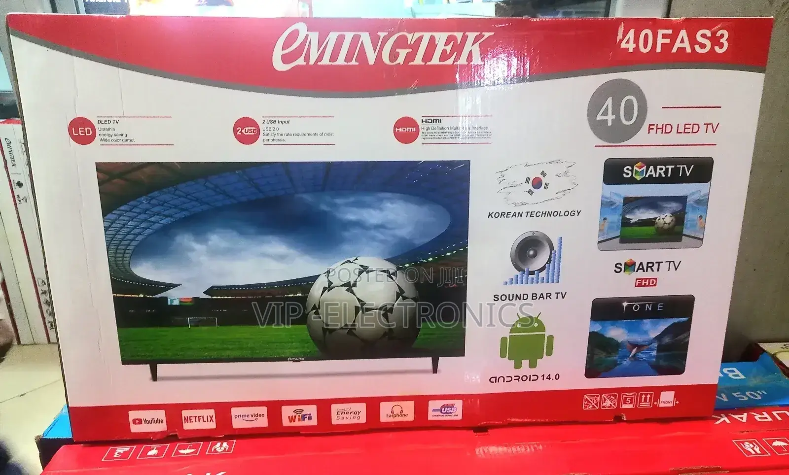 Emingtek 40 Inch Tv Smart Abdeoid14.0 Frameless Tv