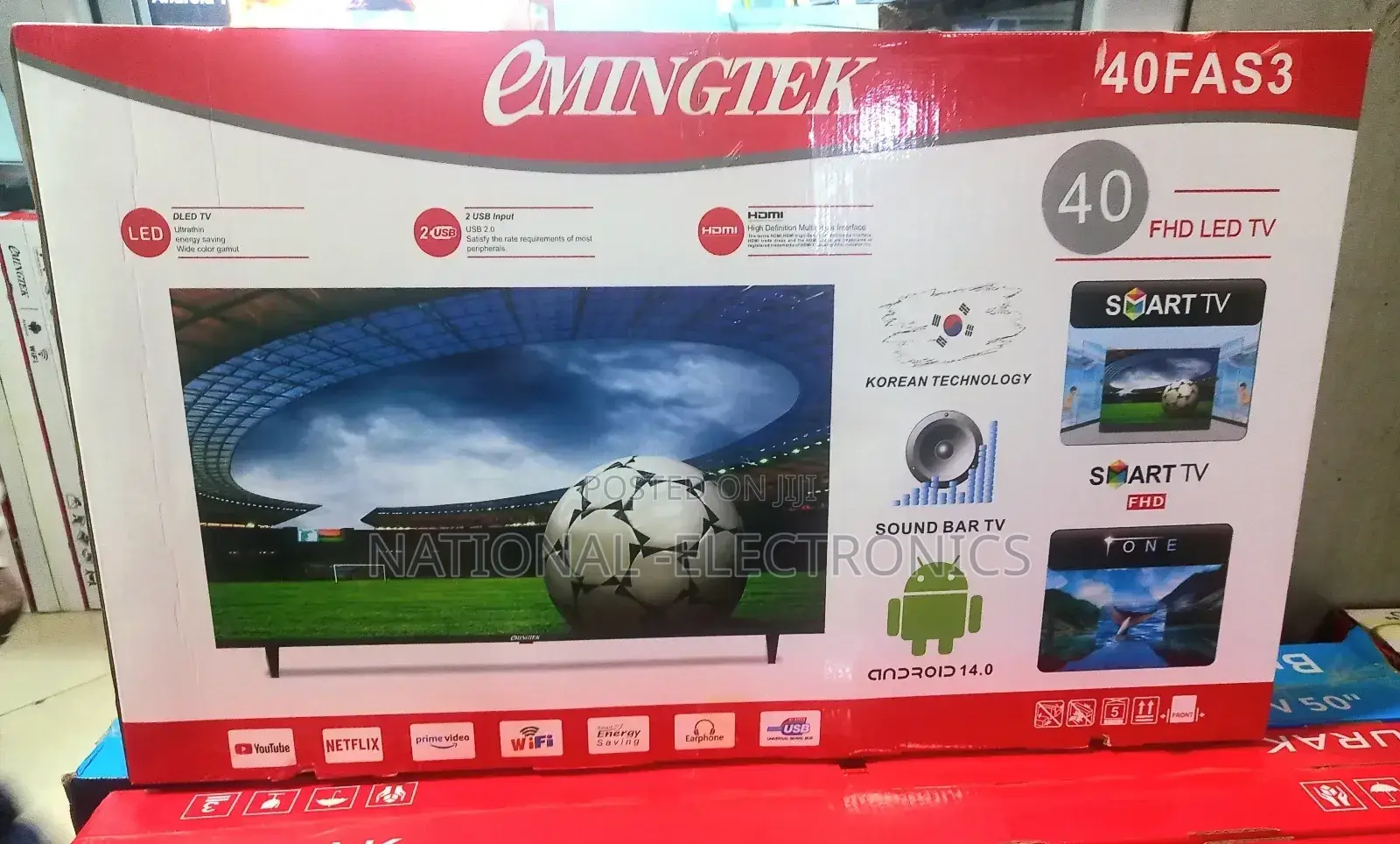 Emingtek 40 Inch Tv Smart Abdeoid14.0 Frameless Tv