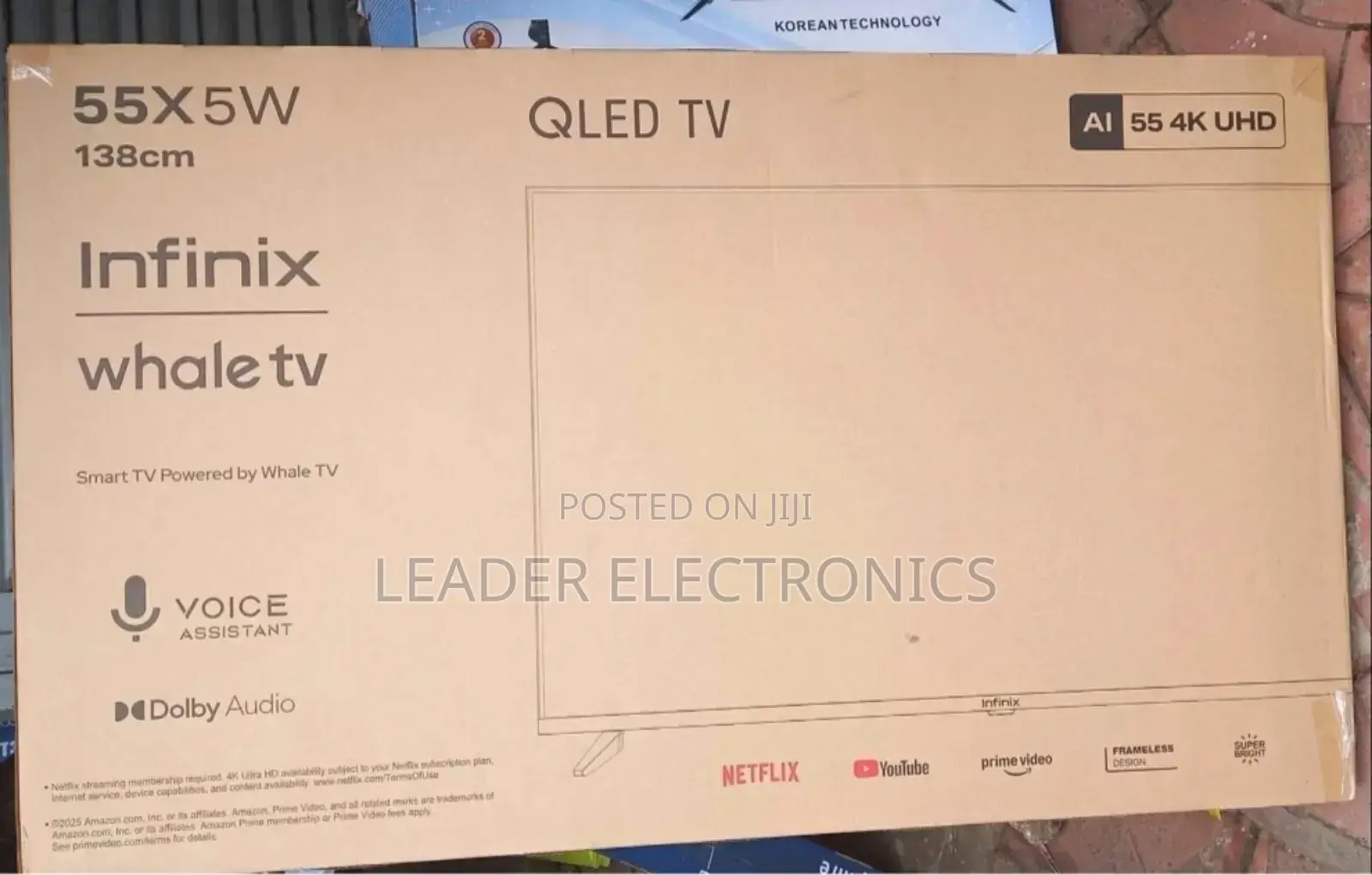 Infinix Tv 55" Smart Android Tv Frameless Design 4 K Uhd Ready