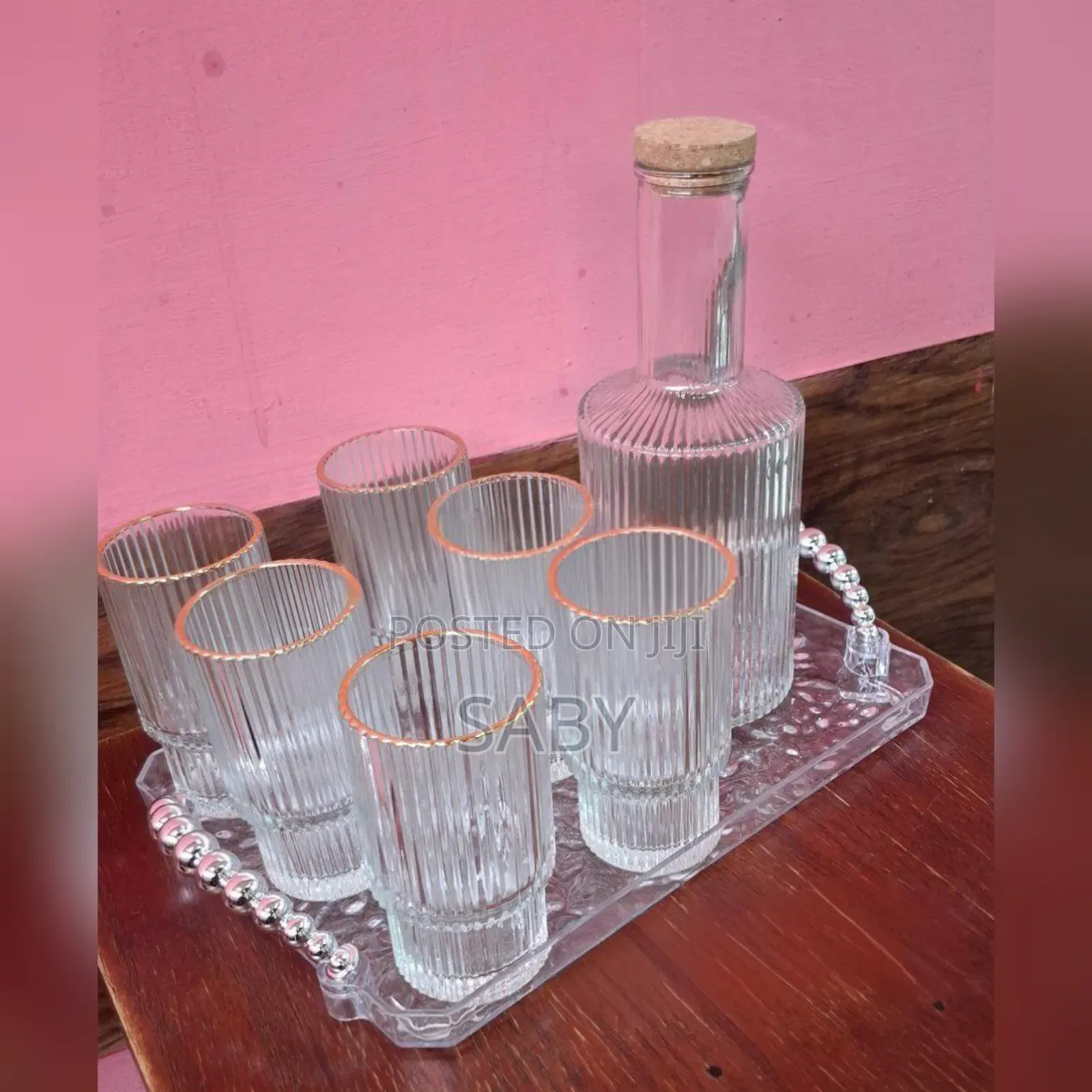  Stripped Water Glass Set
