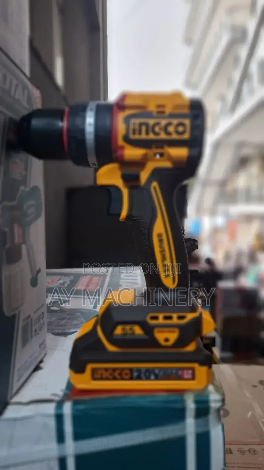 Ingco 20v 55nm Compact Brushless Impact Drill ቻርጀር ድሪል