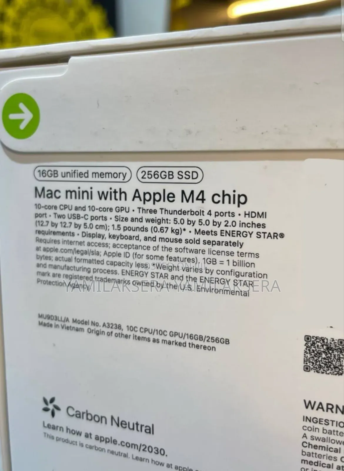 New Desktop Computer Apple Mac Mini M4 16GB SSD 256GB