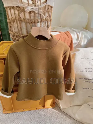 Mk- 0645 Unisex Velvet Plus Turtleneck Sweater Size: 1-7 Years