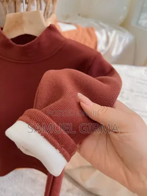 Mk- 0645 Unisex Velvet Plus Turtleneck Sweater Size: 1-7 Years