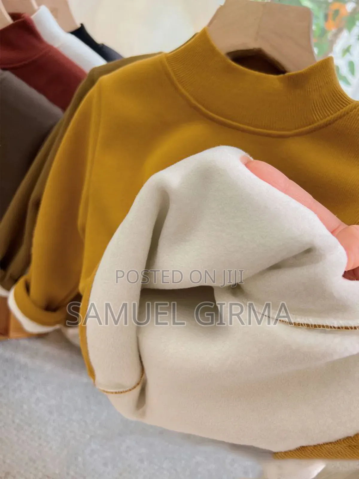 Mk- 0645 Unisex Velvet Plus Turtleneck Sweater Size: 1-7 Years