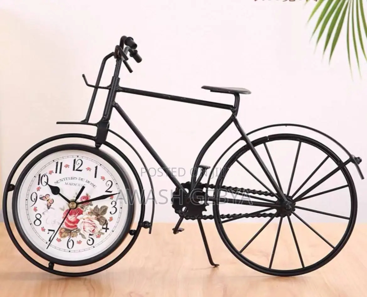 Bicycle Clock Ornaments Old Iron Table Clock