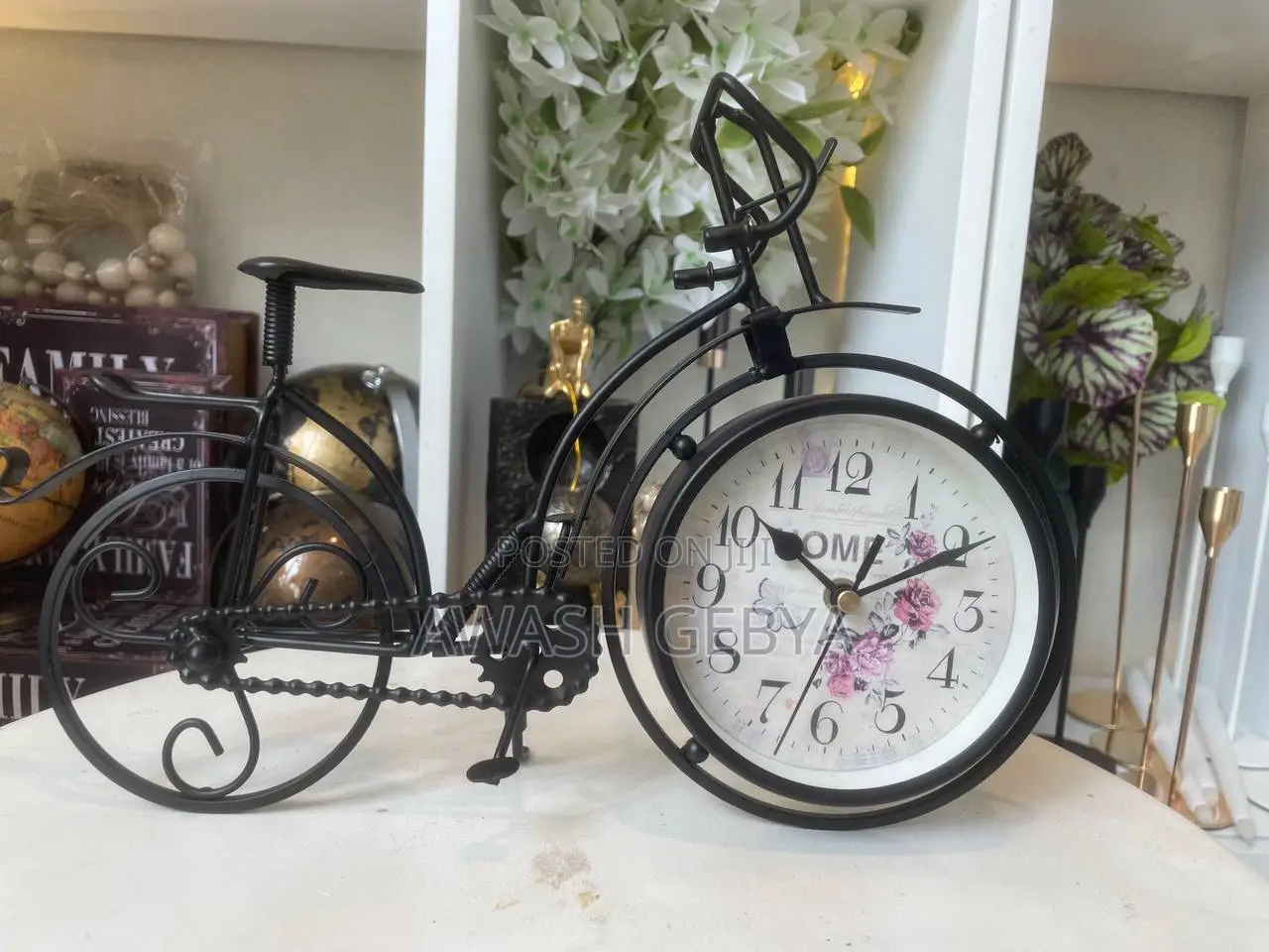 Bicycle Clock Ornaments Old Iron Table Clock