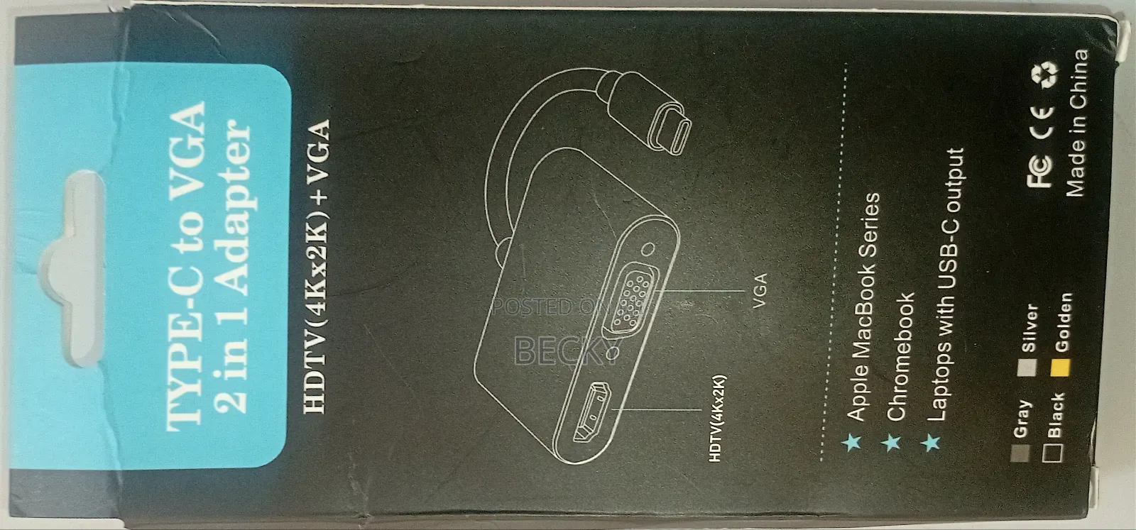 Type C to Vga and Hdmi Adapter