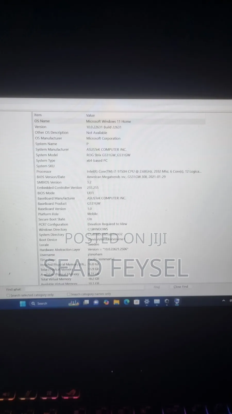 Laptop Asus TUF Gaming A15 16GB Intel Core I5 SSD 512GB