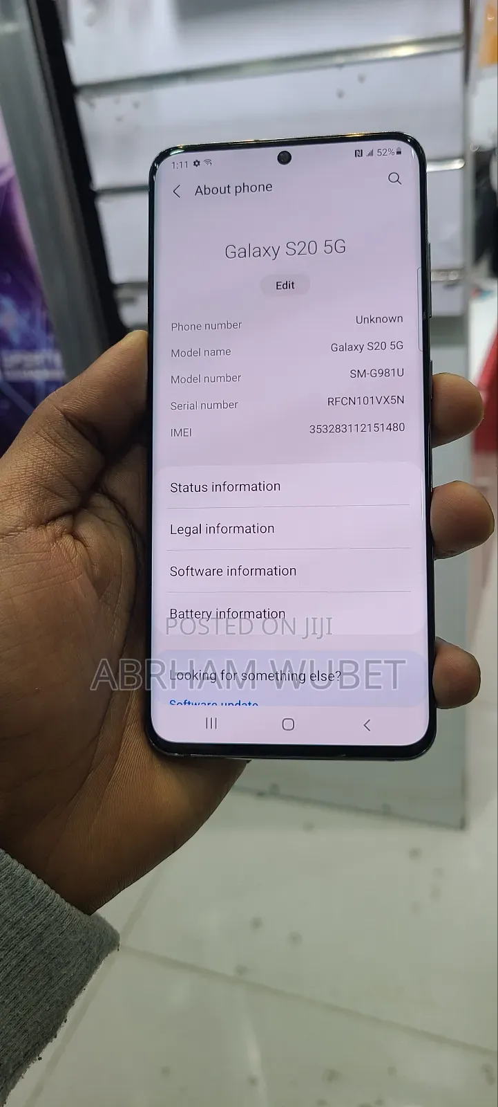New Samsung Galaxy S20 128 GB Black