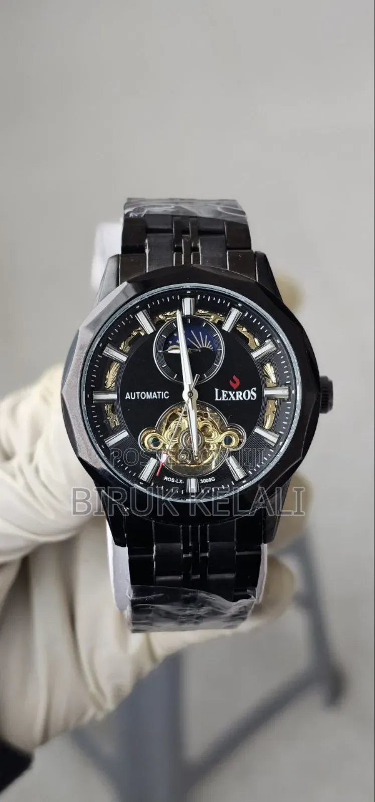 Lexros Full Black Mechanical Watch