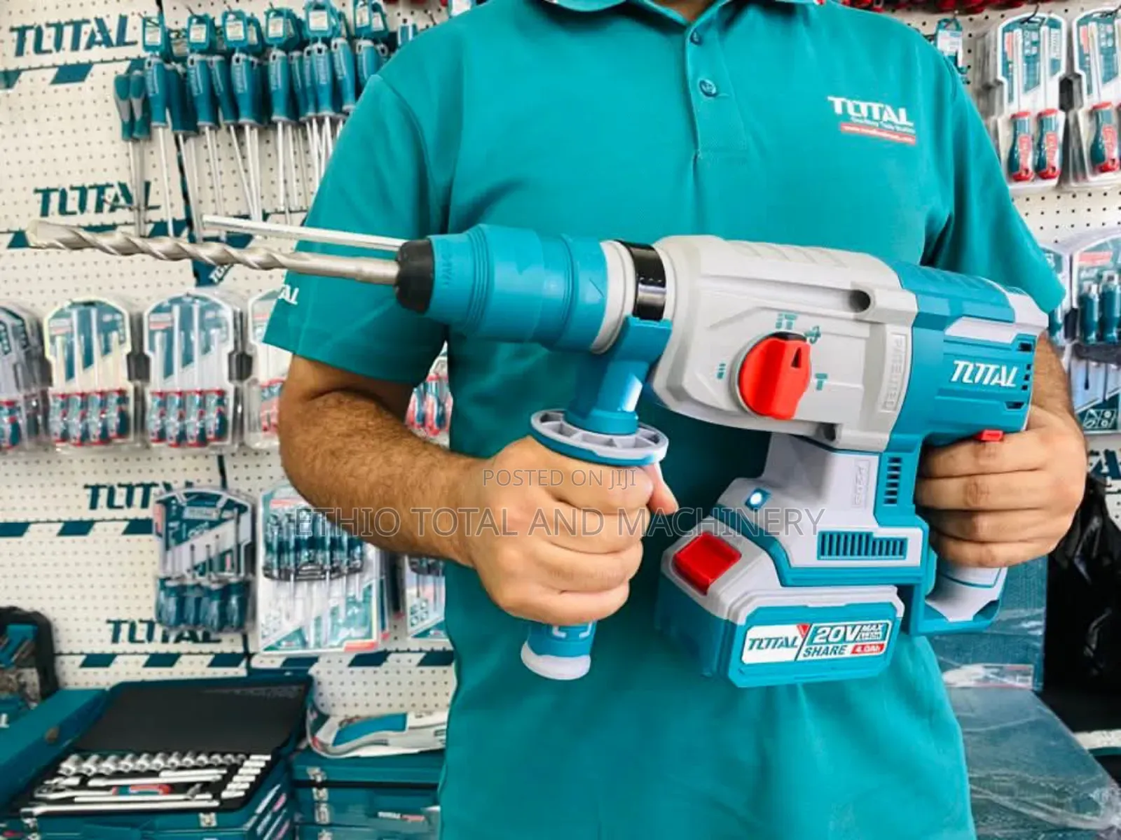 Total Li-Ion 20v Cordless Rotary Hammer Drill Chargeable