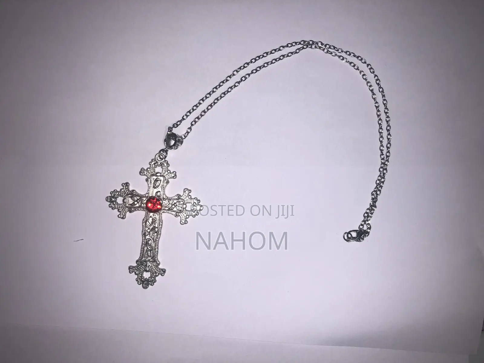 Punk Crystal Cross Pendant Necklace