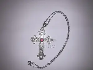 Punk Crystal Cross Pendant Necklace