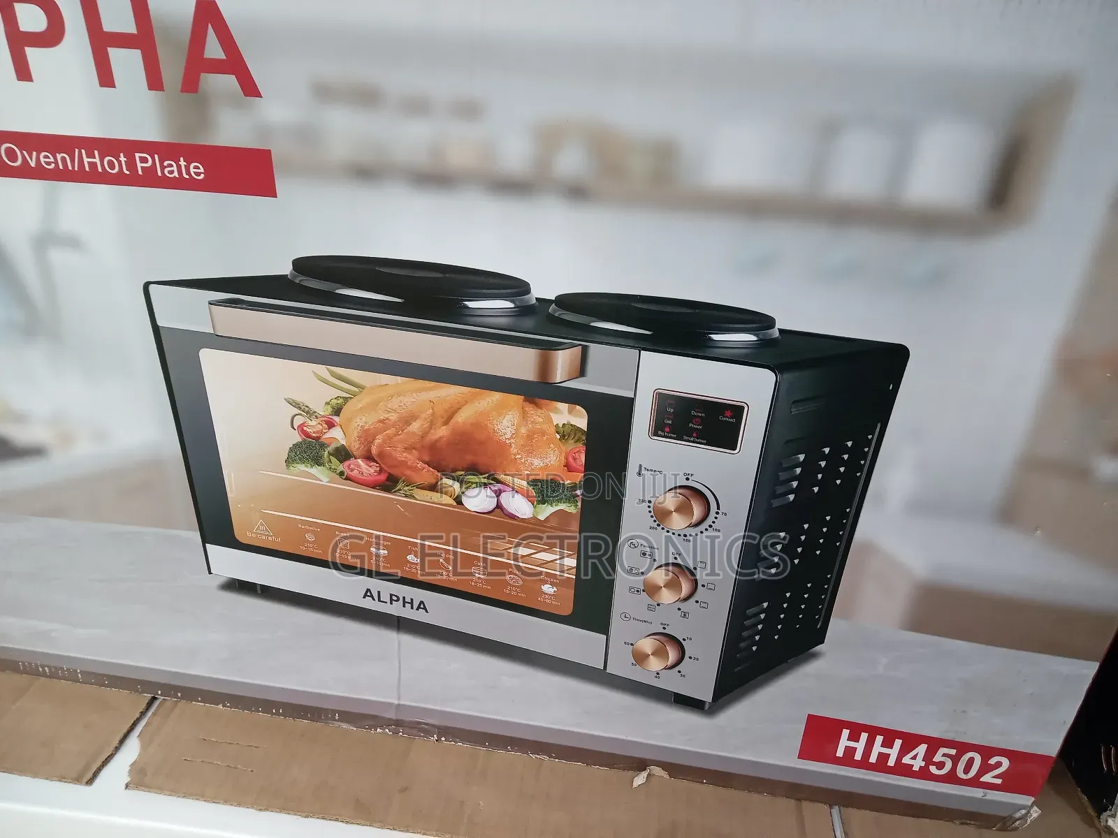 Alpha Mini Oven Two Hot Plate 48l