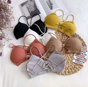 Women Cross Strap Sports Bra Push Up Top Women Yoga Gym Crop Tops