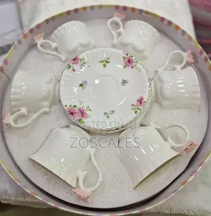 6pcs Ceramic Coffee Cup Saucer