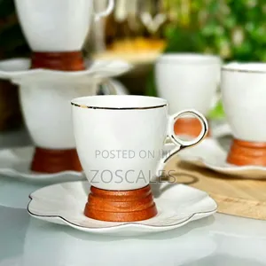 6pcs Ceramic Coffee Cup Saucer