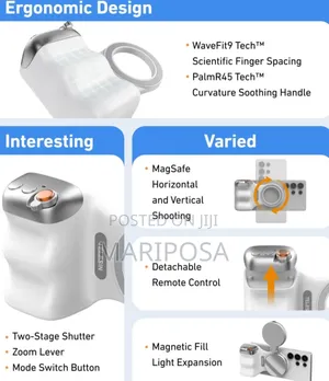 2in1 Telesin Magnetic Grip With Ring Light