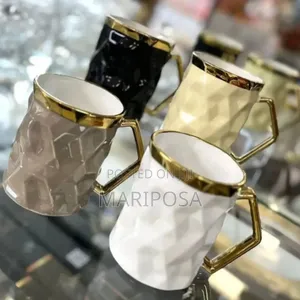 Photo - 6 Set Ceramic Mug With Golden Stand