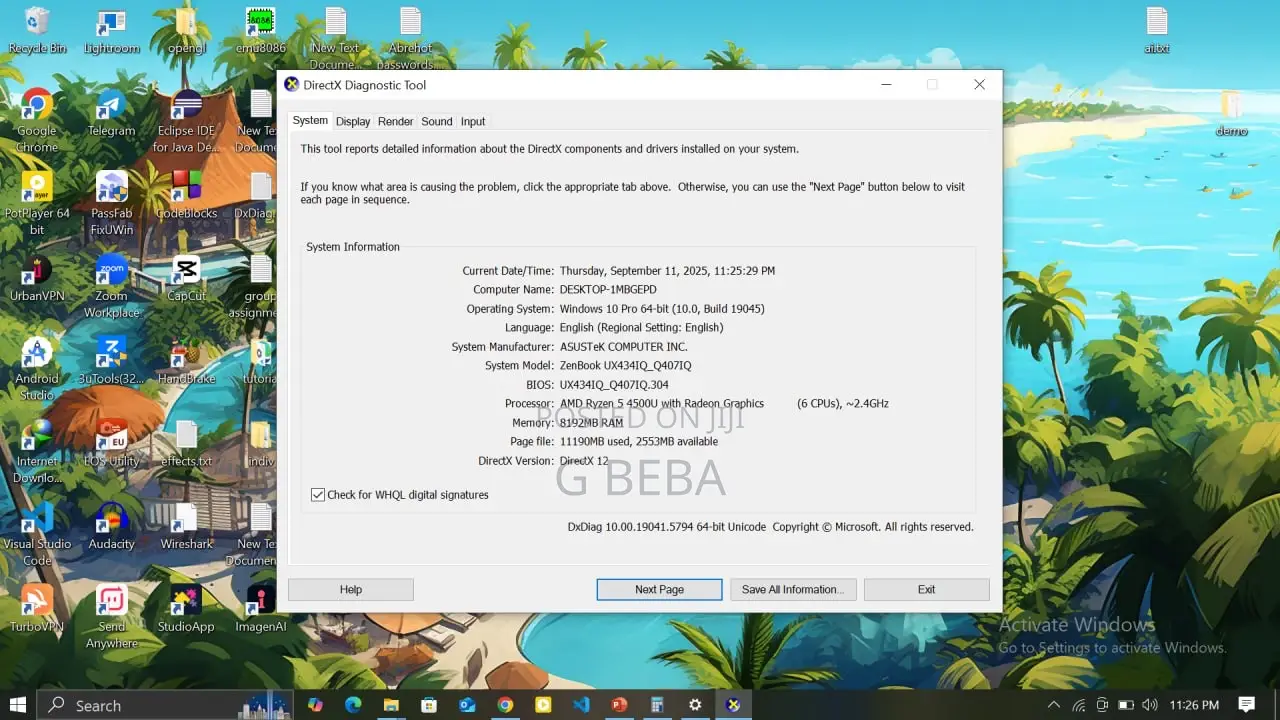 New Laptop Asus Zenbook 14 UX434 8GB AMD Ryzen 5 SSD 256GB