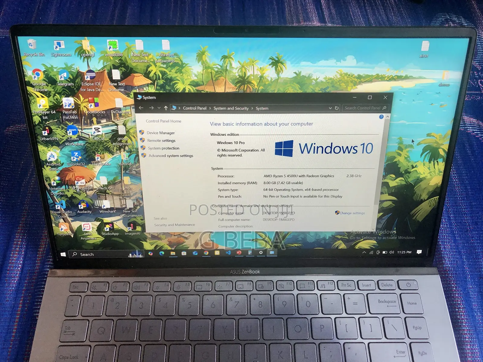 New Laptop Asus Zenbook 14 UX434 8GB AMD Ryzen 5 SSD 256GB