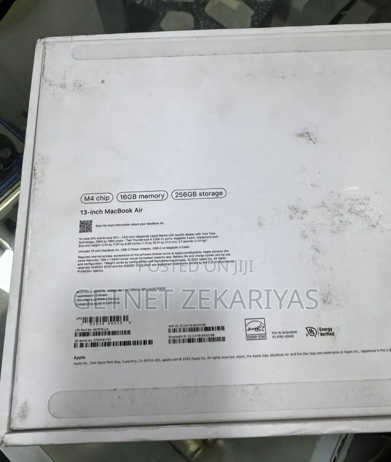 New Laptop Apple MacBook Air 16GB Apple M4 SSD 256GB