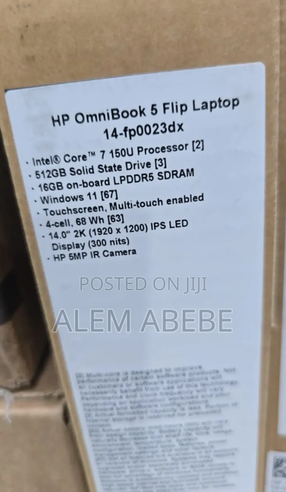 New Laptop HP OmniBook 5 Flip 16GB Intel Core i7 SSD 512GB