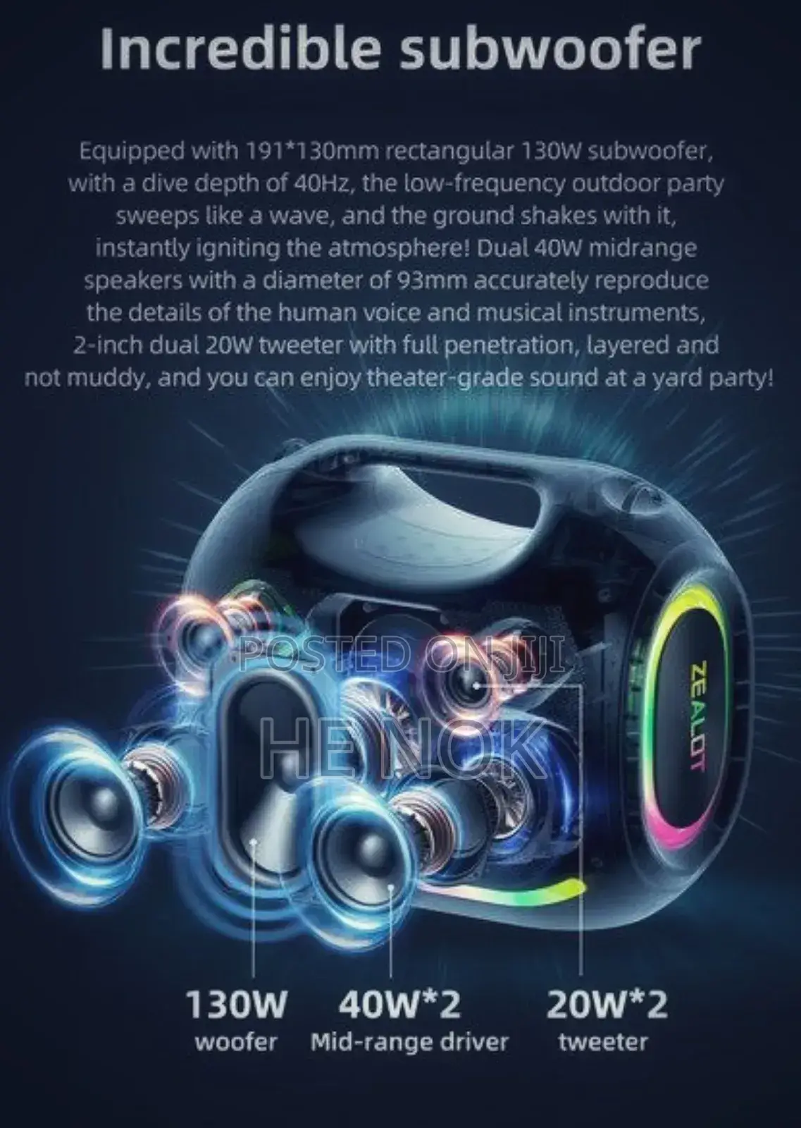 Zealot Ze21 Portable Bluetooth Speaker High Volume Waterproof Wireless